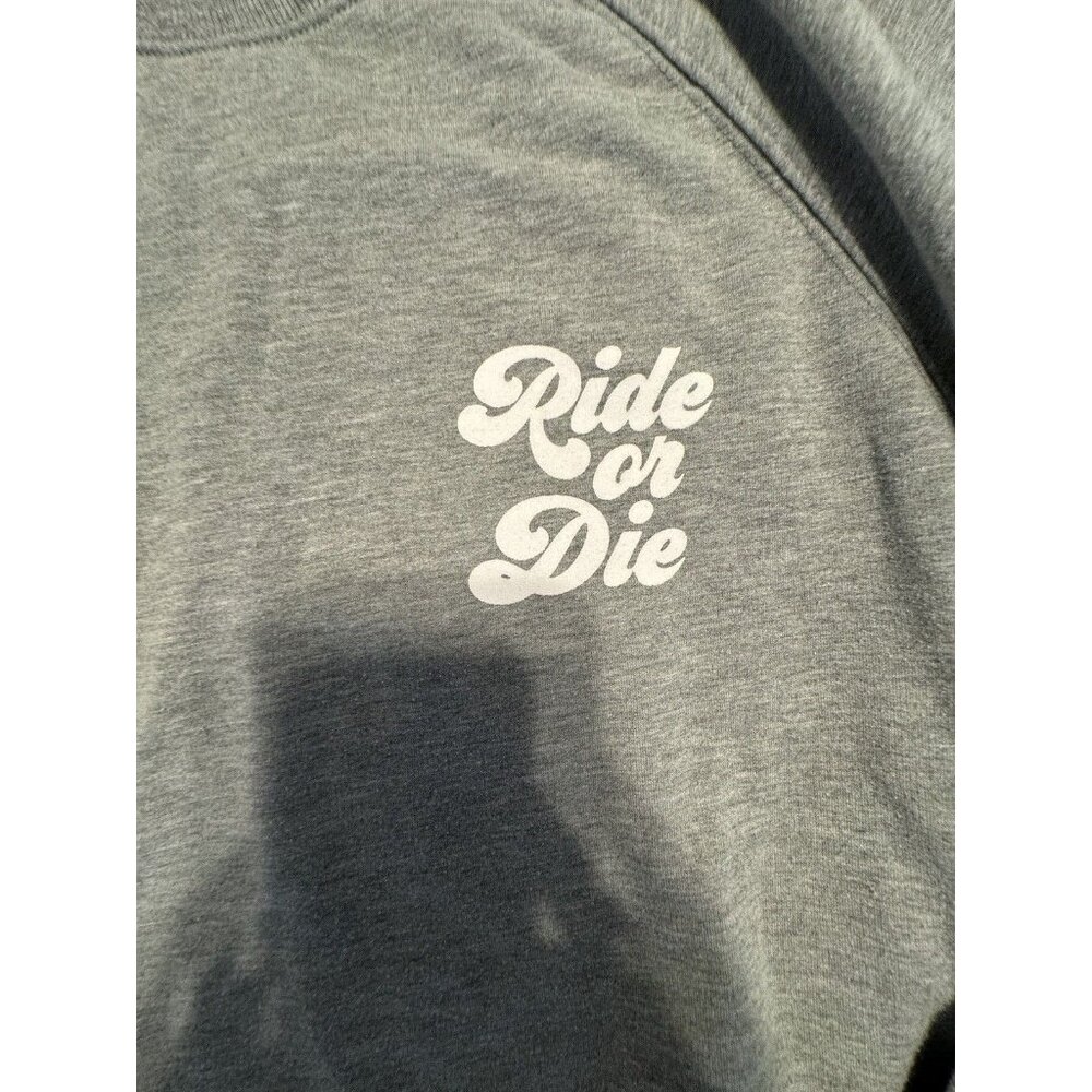 Show Me Your Mumu Ride or Die Gray Graphic Sweatshirt Short set Oversized Small - Picture 2 of 16
